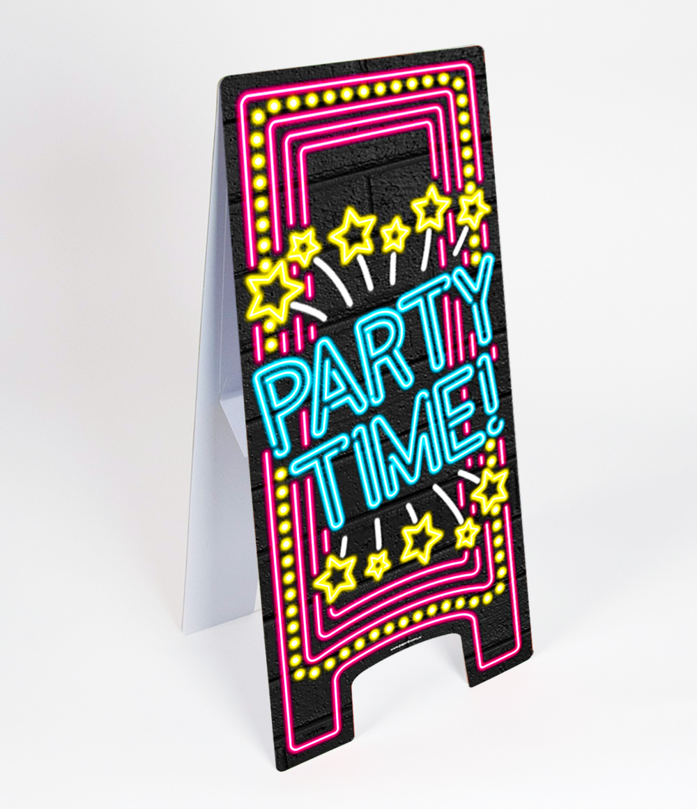 Neon Warning Sign Party time
