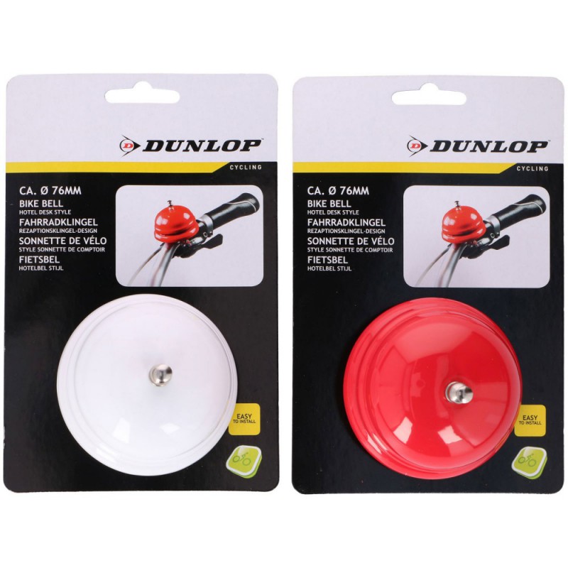 Afbeelding van Dunlop Fietsbel Hotelbel Stijl Ø 76 mm rood en wit in verpakking