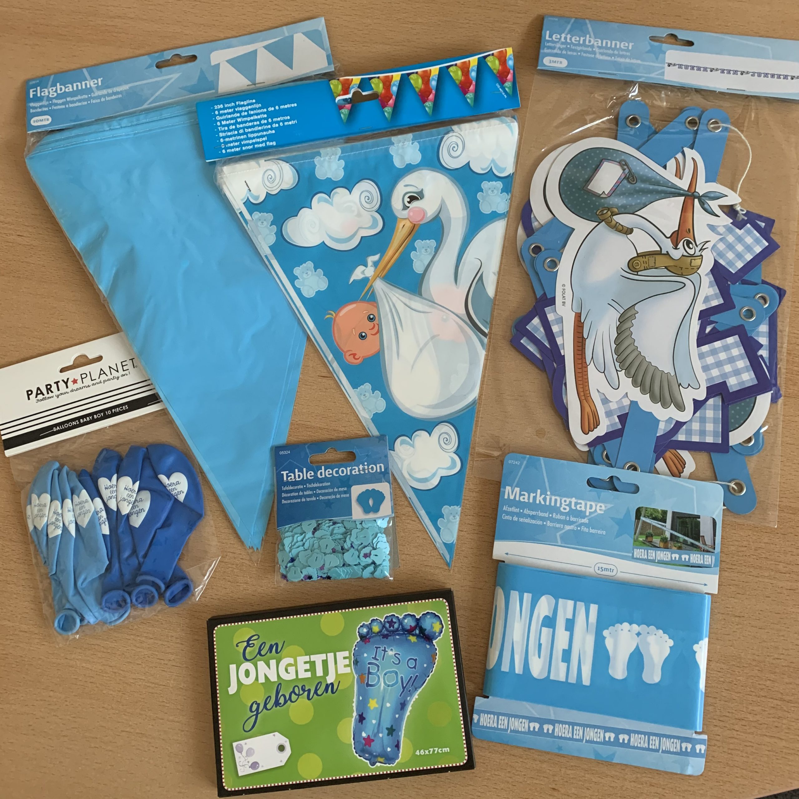 Geboorte pakket feestartikelen - Jongen - Blauw