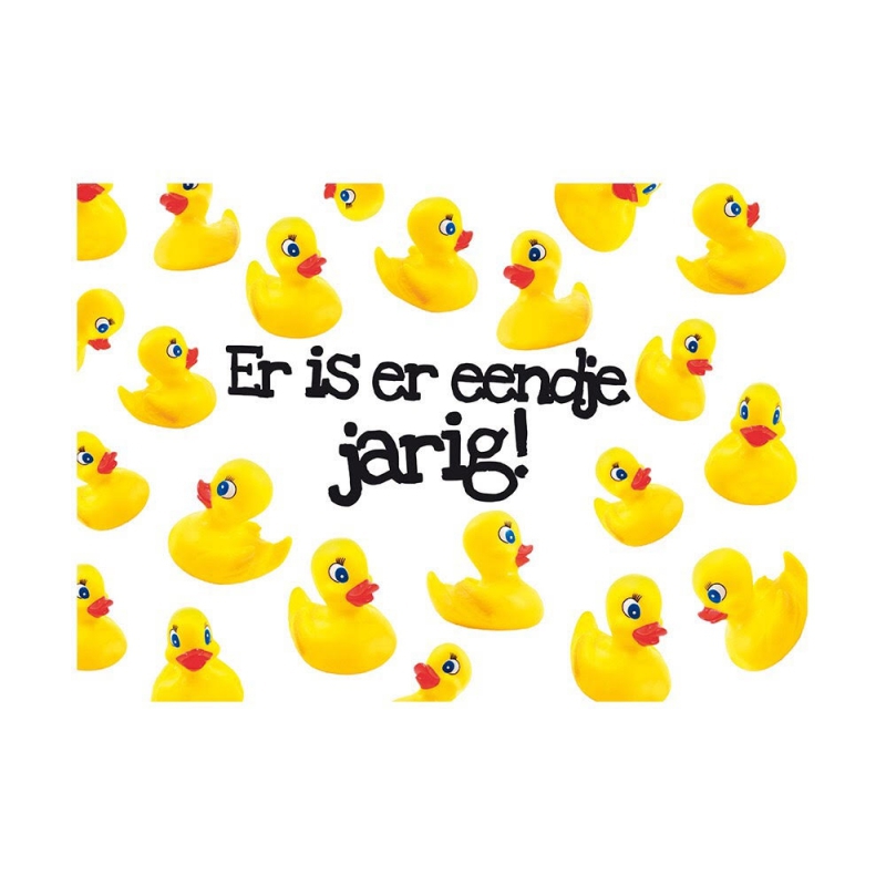 Ansichtkaart er is er eendje jarig