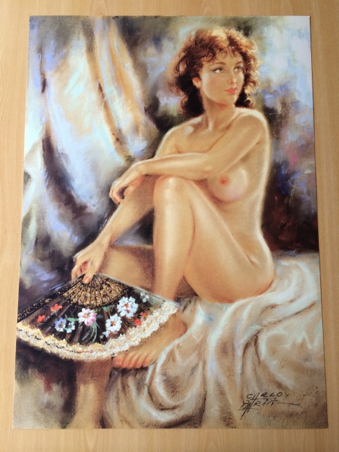 Naaktportret vrouw litho 50 x 70 cm