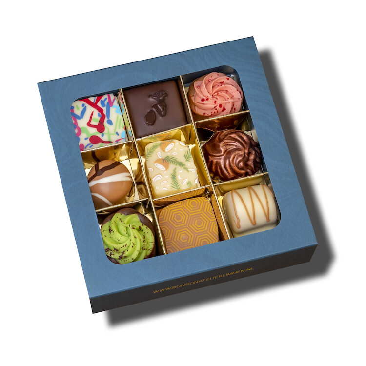 Luxe bonbons in geschenkverpakking 9-vaks