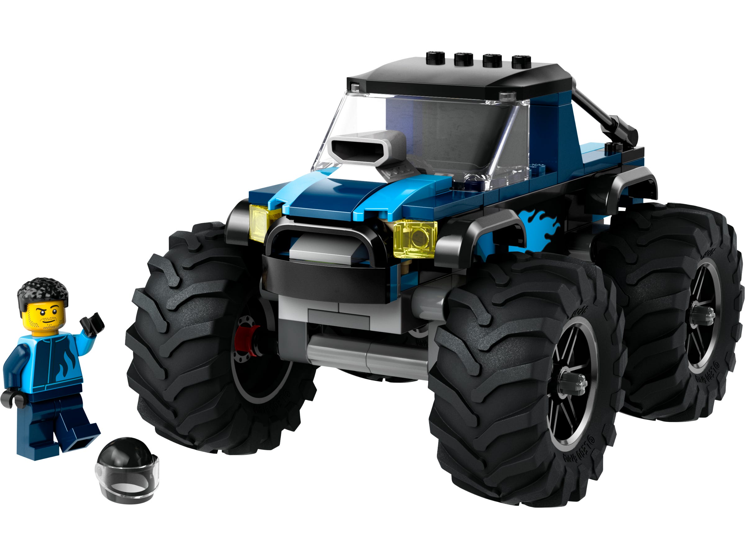 Blauwe monstertruck