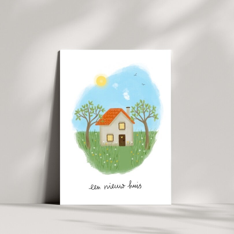 Een nieuw huis wenskaart