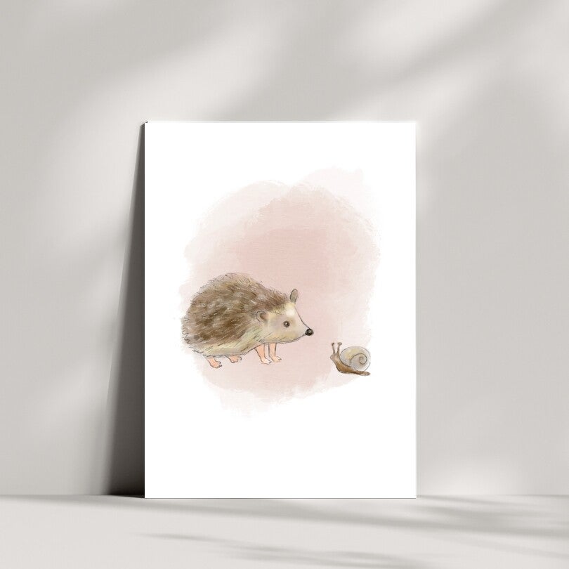 Egel en slak wenskaart