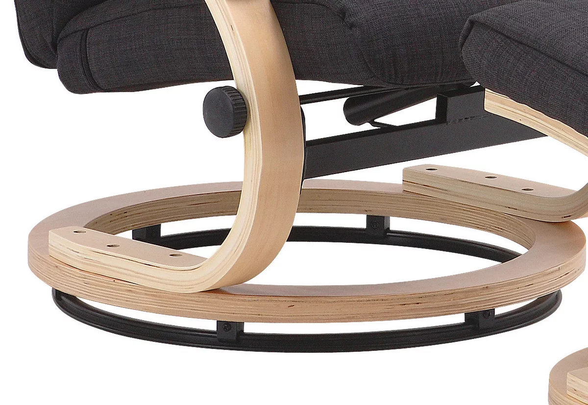 Josh donkergrijs fauteuil + hocker - Afbeelding 6
