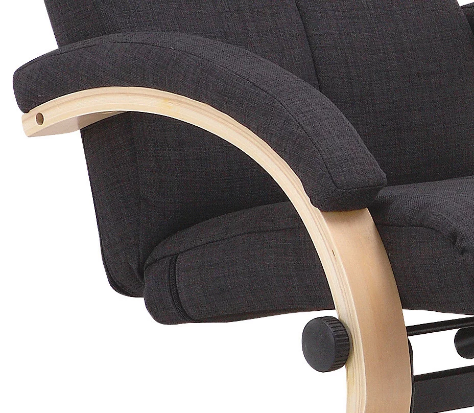 Josh donkergrijs fauteuil + hocker - Afbeelding 3