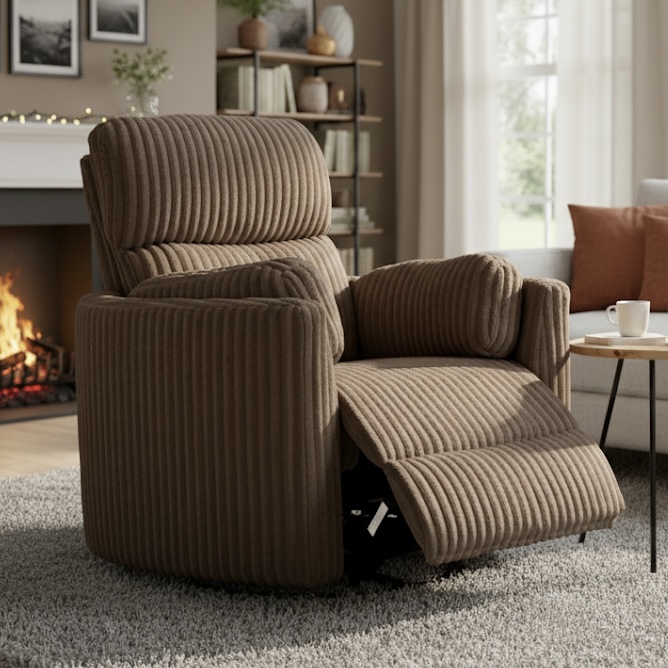 Laura bruin corduroy relaxfauteuil