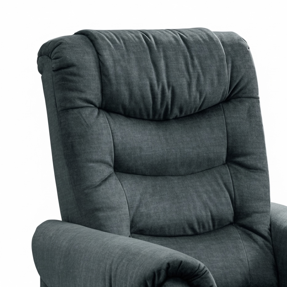 Sara donkerblauw velours relaxfauteuil - Afbeelding 3