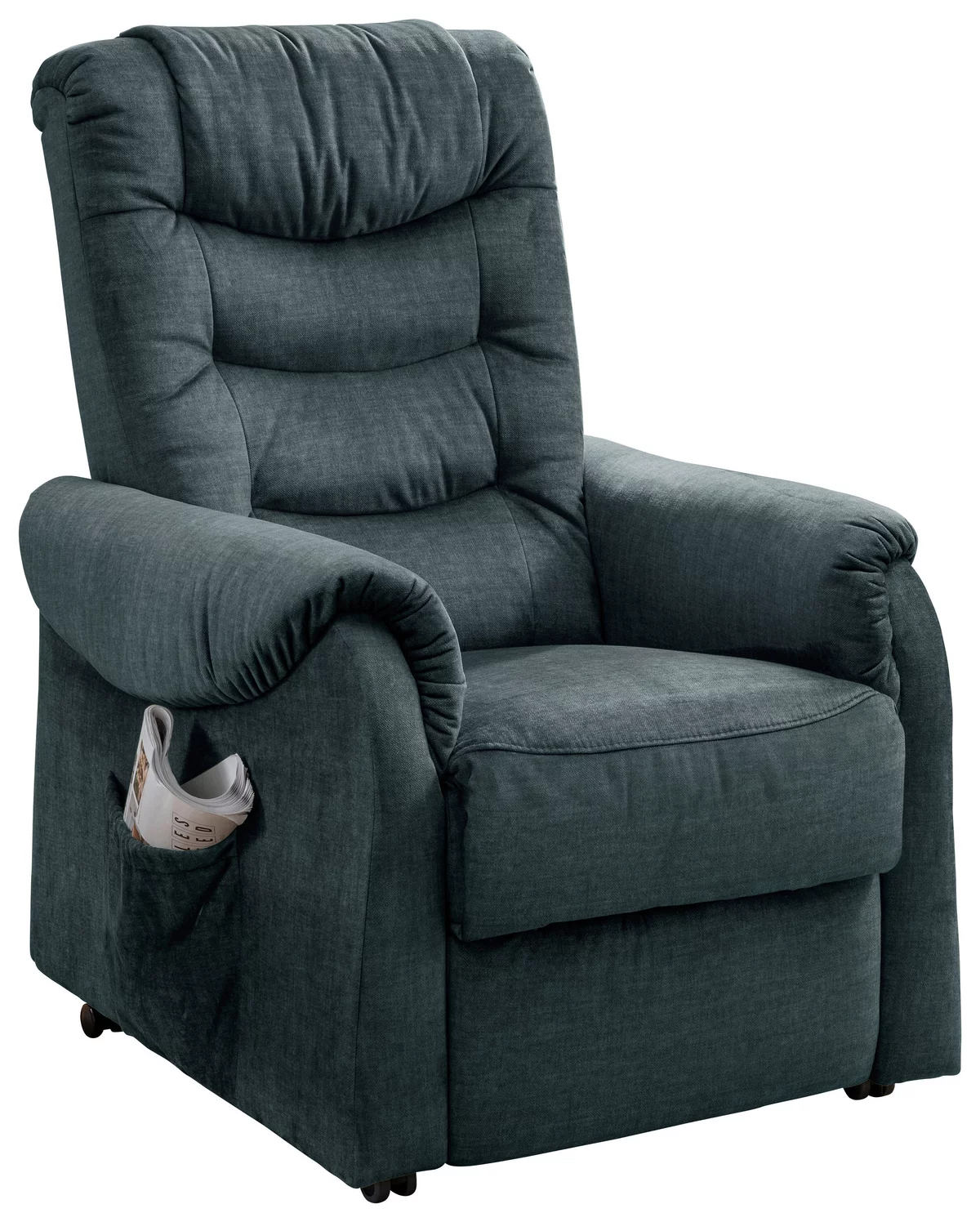Sara donkerblauw velours relaxfauteuil - Afbeelding 4
